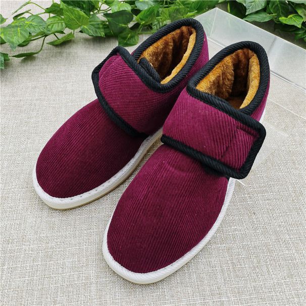 Women's Cotton Winter Old Beijing Cloth High-top Ladi Foam Cowhide Sole Fleece Lined Thickened Warm Anti-slip Snow_vogvips.com