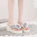 European American Cross-Border New Floral Flip-Flops For Women, High Heel, Soft Sole, Non-Slip, Fashionable And Elegant_vogvips.com