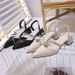 Fashion Sandals For Women Fairy Style 2025 New Summer Closed Toe Chunky Heel Rhinestone High Heels Matching Skirt_vogvips.com