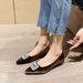 Coarse-heeled Single Shoes, Female Pointed Head, Shallow Mouth, One Foot, Rhinestone Temperament, Fairy, Wind Doudou Shoes, Female_vogvips.com