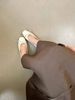 silver Flats Spring New French Style Gentle Evening Breeze Bowknot Square Toe Shallow Flat Loafers Granny Shoes_vogvips.com