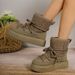Faux Women Suede Snow 2024 Winter Lace Up Warm Padded Ski Boots Leisure Synthetic Wool Platform Short Botas Shoes 4738_vogvips.com