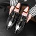New Fashion Men's Brown Business Casual Loafer Shoes Daily Office Black Buckle Monk Men's Shoes One Foot Cover Banquet Dress Wedding Leather Shoes_vogvips.com