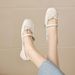 Cameido Women's Mary Jane Shoes With Bow Round Toe Wrinkled Design Full Leather Spring 2026 Chunky Heel_vogvips.com