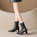 Weiwei Girl 2588-1 High Heel Short Boots For Women, Autumn And Winter Black French Style Chunky Heel Stretch Slim Boots Martin Boo_vogvips.com