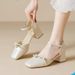 Women's Open-toe Popular Spring New Style, Suitable For Skirts, Fairy-style High-heeled Sandals, Pearl Single-strap_vogvips.com