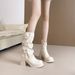Women's Shoes Two Way Reversible Mid Calf High Heeled Combat Boots, Detachable Chunky Heel, Platform Sole, Slouch Boots, Western Cowboy Boots._vogvips.com