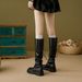 Melard Long For Women 2025 Autumn Winter Over-the-Knee Knight Thick Sole Wrinkled Brown Boots_vogvips.com