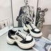2025 Zhao Lusi Same Style Thick-Soled 8Cm Ripple Platform Cross Flower Dad Shoes Sneakers Women's Trendy_vogvips.com