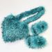 Women's Shoe Crossbody Love Bag Slippers Set Imitation Raccoon Fur Plush Shell Bag Home Shoes_vogvips.com