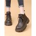 Genuine Leather Thick-Soled Martin For Women 2024 Autumn Winter New Fashion Short Soft Sole Black Street Style_vogvips.com