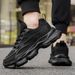 Fashion Men's Shoes 2025 New Thick Soled Lace Up Tennis Sports Mesh Jogging Shock-absorbing Outdoor Anti Slip Training Shoes_vogvips.com