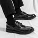 Large Size New Business Formal Fashion Men's Glossy Leather Trendy British Style Gentleman Shoes_vogvips.com
