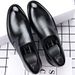 Men's Slip-On Dress Shoes With Hidden Heel Elevation - Stylish Pointed Toe Business Casual Shoes For Office & Daily Wear (Black)_vogvips.com