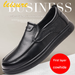 TerraStride Leather Cowhide Business Casual Round Toe Soft Thick Sole Wear-Resistant Slip-On Men's Shoes Height Increasing_vogvips.com