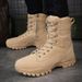 Outdoor High-top Boots Men Thick-soled Shock-absorbing Anti-slip Combat Boots Men Soft Durable Casual Hiking Shoes Men_vogvips.com