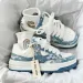Womens Blue White Denim Patchwork Non Slip Sneakers Thick Sole Lace Up For Casual Street Style_vogvips.com