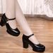 Cheongsam Show Special Catwalk High Heels Women Thick Sole Waterproof Platform Round Toe Comfortable Performance Chunky_vogvips.com