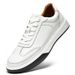 The First Layer Of Cowhide Leather Lace-up Men's Board Shoes Single Shoes Casual Four Breathable White Shoes Men_vogvips.com