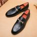 New Fashion Men's Brown Business Casual Loafer Shoes Daily Office Black Buckle Monk Men's Shoes One Foot Cover Banquet Dress Wedding Leather Shoes_vogvips.com