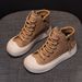 Vintage Short Boot For Soft Sole 2023 Autumn Winter New Veratile Caual High Top Women In Style Plu Size Single_vogvips.com