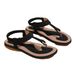 2025 Summer Pinch Sandals Soft-soled Flat-soled Beach Shoes Large Size New Bohemian Women's Breathable Sandals_vogvips.com