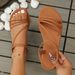 Summer New Women's Flat With Cross Straps, Large Size Sandals_vogvips.com