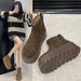 Short Boots Women 25 Autumn/Winter New Style Fleece Cotton Boots Women_vogvips.com
