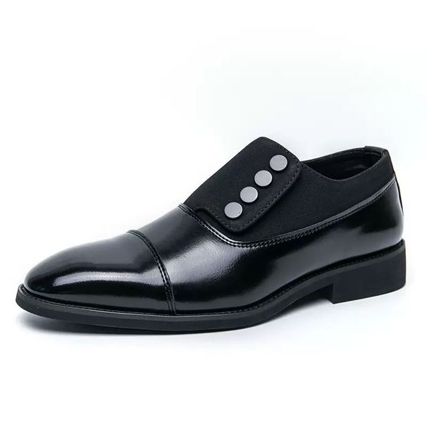 2026 Large Size Leather Shoes With Breathable Design, Pointed Toe, Trendy Style, Business Formal Wear, English Style, Men's Casual Leather Shoes_vogvips.com
