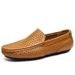 2025 Large Size Spring And Autumn Hollow Out Loafers Men Breathable British Style Perforated Slip-On Driving Shoes_vogvips.com