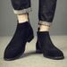 Men's Shoes Fleece Short Boots Leather Martin Boots Men's Medium Top Leather Shoes Men's Chelsea Boots Men's Boots Tide_vogvips.com