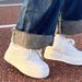 Breathable White Shoes For Women New All Match Platform Thick Soled Shoes Fashionable Casual Lightweight Sports Shoes For Women_vogvips.com