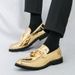Large Size Glossy Business Set Foot For Men And England, Fashionable Solid Color Flowing Suo Lefu Shoes, Korean Version_vogvips.com