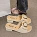 Women's New Versatile Fashion Summer Outer Wear Cool Slippers Non-slip Wear-resistant Thick Bottom Popular One-word Slippers_vogvips.com