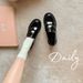 Cowhide Version Versatile Round Head Small Gold Coin Slip On Thick Heel Thick Sole Loafers_vogvips.com