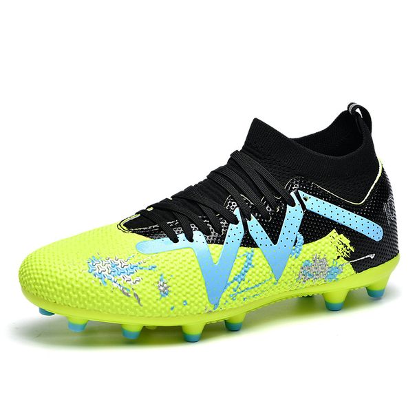 New football shoes male high top broken nails youth student training shoes AG spike sports shoes_vogvips.com