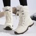 Women's Winter Snow Boots With Fleece Lining, Non-Slip TPU Sole, Mid-Calf Height For Warmth And Traction In Cold Weather Travel Warm Cotton Shoes_vogvips.com