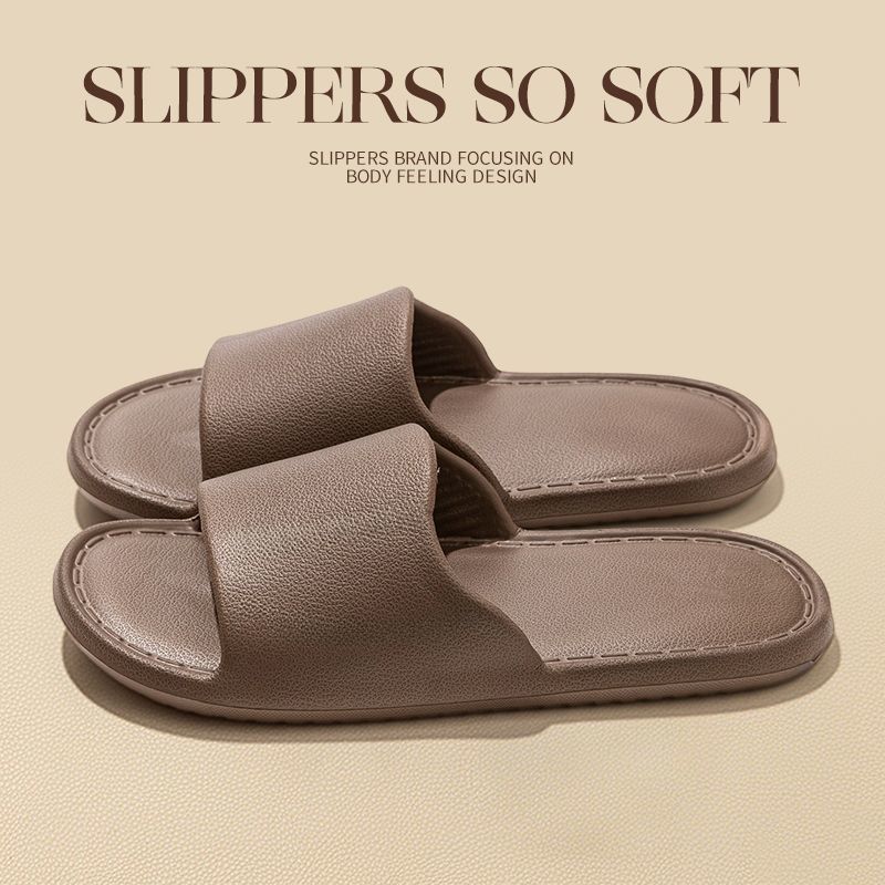 EVA Material Unisex Summer Solid Color Bathroom Shower For Couples, Home Use, Non-slip, Simple Soft-soled Slide Sandals_vogvips.com
