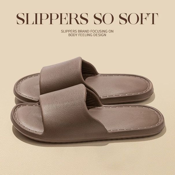 EVA Material Unisex Summer Solid Color Bathroom Shower For Couples, Home Use, Non-slip, Simple Soft-soled Slide Sandals_vogvips.com