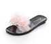 New Summer Korean Style Flower Crystal Jelly Fashion Flat Transparent Outdoor Non-Slip Beach Slide Sandals_vogvips.com