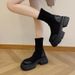2025 New Thick-Soled British Style Martin Women, Autumn And Winter, Height-Increasing Chunky Heel Super Popular Short_vogvips.com