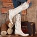 2026 Winter Cross-Border Trade New Autumn Fashion Women's Wide-Leg Shiny Denim Boots_vogvips.com