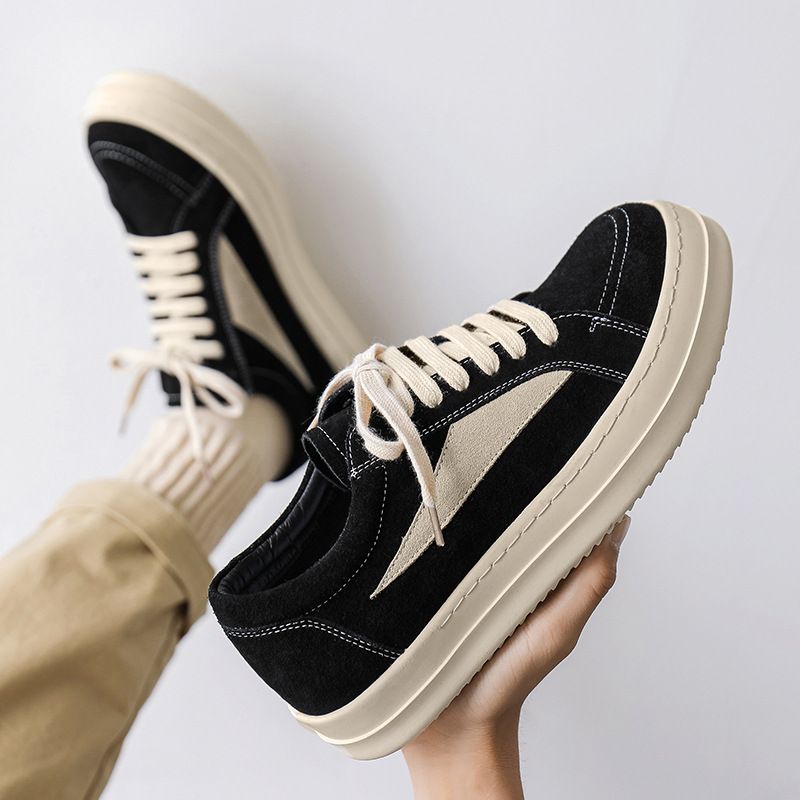 2024 Spr New Niche Suede German Train Student Couple Shoes Men's Casual Thick-Soled Sneakers Sports Height_vogvips.com