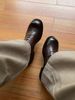 ShoeVault Square Retro Derby For Men, Summer Breathable Trendy Brand Style, British Style Thick Sole Height Increasing Large Toe_vogvips.com