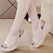 Women's Thick-soled One-strap Petite Women, 2026 Summer New Model, Soft-soled Wedge Heel Peep-toe High-heeled Sandals_vogvips.com