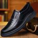Euro Step Men's Leather Summer Non-Slip New Style Student Thick Sole Suit Casual Trendy Round Toe Business Formal Shoes_vogvips.com