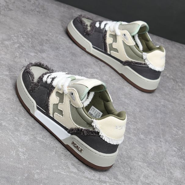 Men's Trendy Canvas Shoes Soft Soled Breathable Spring Summer New Style Versatile Thick Soled Casual Dad Couple's Footwear_vogvips.com