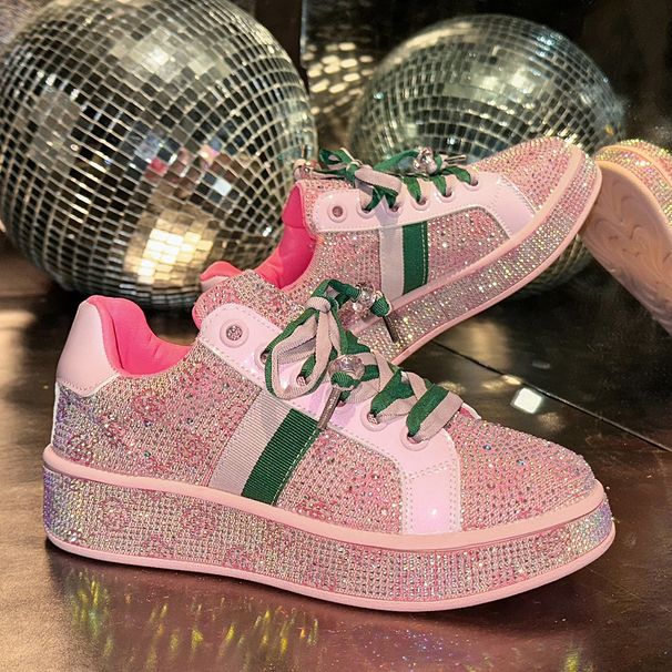 Women's Shoes Full Diamond Thick Bottom Shoes For Women Spring New Color Matching Embroidery Two Color Lace Up Casual Sports Shoes_vogvips.com