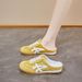2025 New Summer Mesh Slip-On Mules For Students, Versatile Flat Slippers_vogvips.com