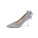 MTX 6681-18B French Crystal Bow High Heels Elegant Socialite Party Xiuhe Sequin Bride Bridesmaid Shoes_vogvips.com